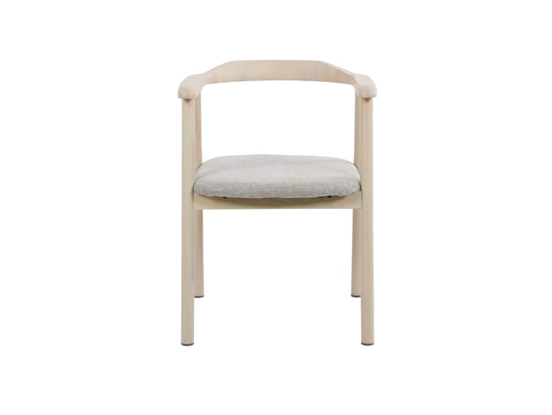 Jolie Matstol i trä med tygsits - Vitlaserad/Beige - Möbler - Fåtölj & stolar - Matstol & köksstol