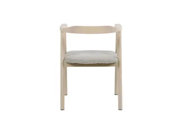 Jolie Matstol i trä med tygsits - Vitlaserad/Beige - Möbler - Fåtölj & stolar - Matstol & köksstol