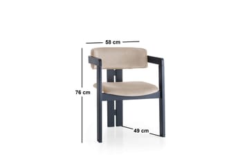 Karmstol Diontae - Svart/Beige - Möbler - Fåtölj & stolar - Matstol & köksstol