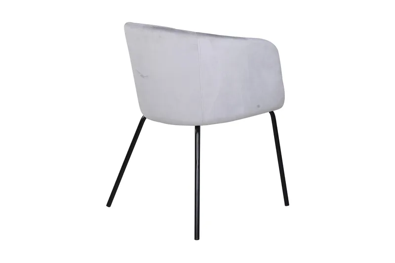 Berit Karmstol med Armstöd - Sammet/Grå/Svart - Möbler - Fåtölj & stolar - Karmstol