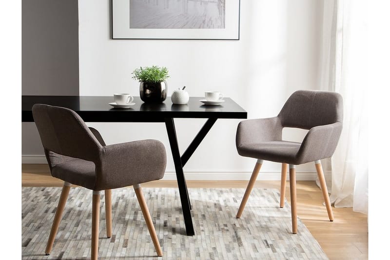 Chicago Stol Set Om 2 St - Brun - Möbler - Fåtölj & stolar - Karmstol