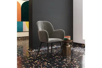 Fitz Karmstol Grå/Sammet - Dorel Home - Möbler - Fåtölj & stolar - Karmstol