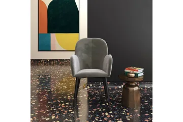 Fitz Karmstol Grå/Sammet - Dorel Home - Möbler - Fåtölj & stolar - Karmstol