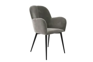 Fitz Karmstol Grå/Sammet - Dorel Home - Möbler - Fåtölj & stolar - Karmstol