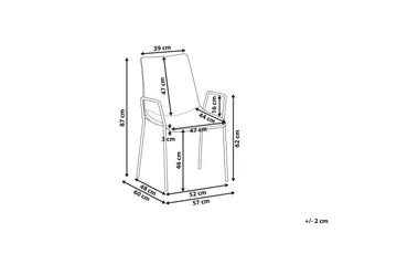 Jeffsy Matstol 2-pack - Sammet/Beigegrå - Möbler - Fåtölj & stolar - Karmstol