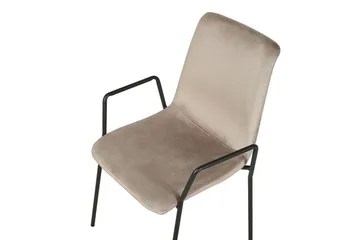 Jeffsy Matstol 2-pack - Sammet/Beigegrå - Möbler - Fåtölj & stolar - Karmstol