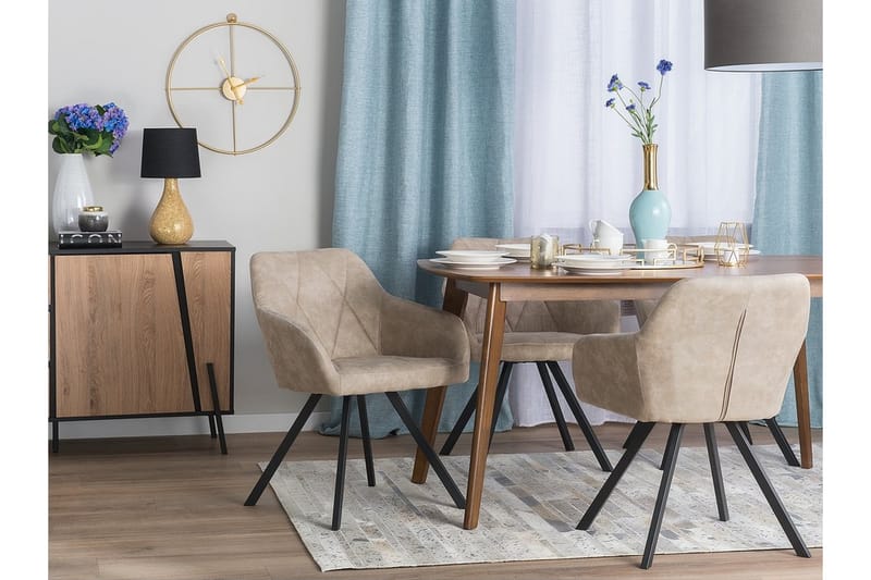 Stol Set Om 2 St Monee - Beige - Möbler - Fåtölj & stolar - Karmstol