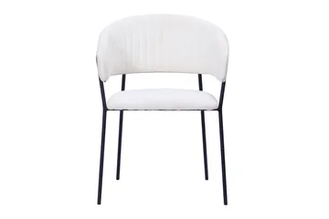 Karol Matstol med armstöd - Vit Bouclé / Metallben Svart - Möbler - Fåtölj & stolar - Karmstol