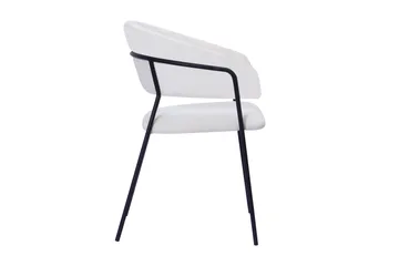 Karol Matstol med armstöd - Vit Bouclé / Metallben Svart - Möbler - Fåtölj & stolar - Karmstol