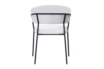 Karol Matstol med armstöd - Vit Bouclé / Metallben Svart - Möbler - Fåtölj & stolar - Karmstol