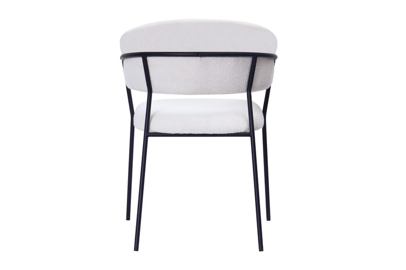 Karol Matstol med armstöd - Vit Bouclé / Metallben Svart - Möbler - Fåtölj & stolar - Karmstol