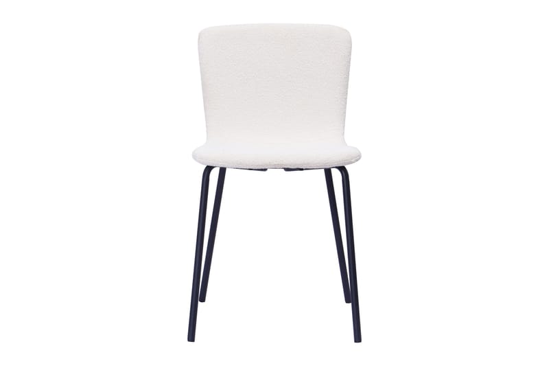 Katy Matstol - Vit Bouclé / Metallben Svart - Möbler - Fåtölj & stolar - Matstol & köksstol