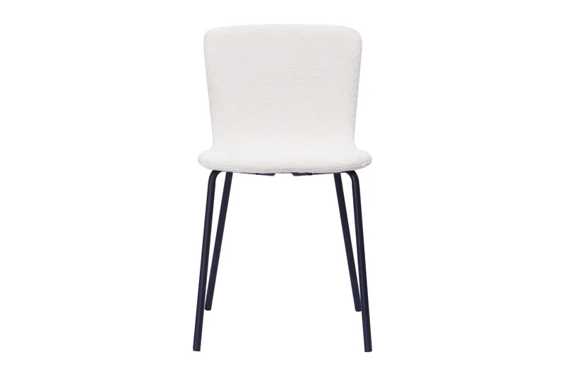 Katy Matstol - Vit Bouclé / Metallben Svart - Möbler - Fåtölj & stolar - Matstol & köksstol