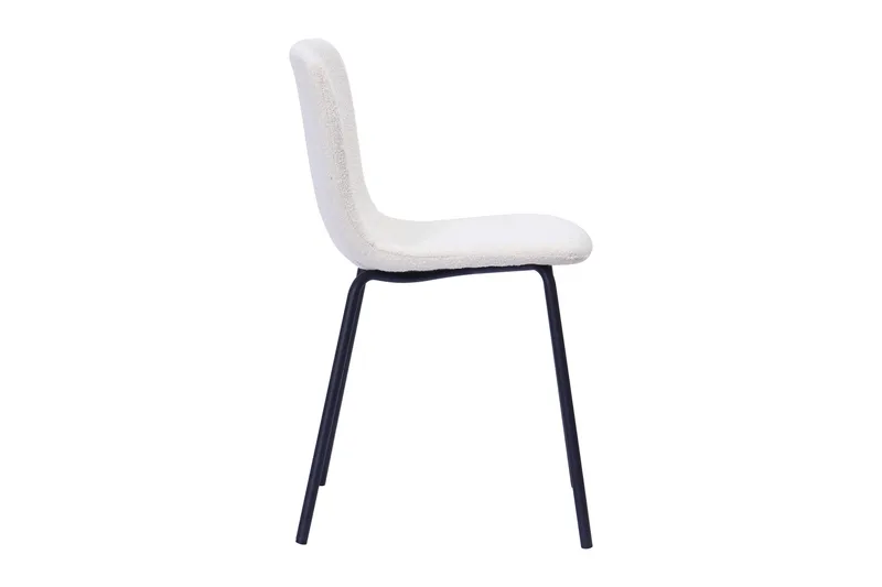 Katy Matstol - Vit Bouclé / Metallben Svart - Möbler - Fåtölj & stolar - Matstol & köksstol