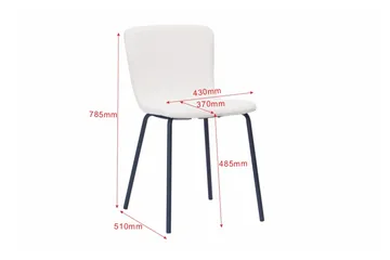 Katy Matstol - Vit Bouclé / Metallben Svart - Möbler - Fåtölj & stolar - Matstol & köksstol