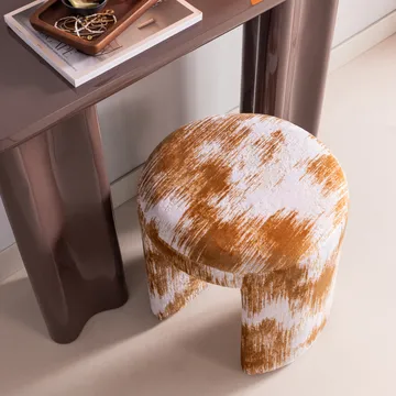 Klädd Pall Charlie 45 cm Rund - Karamell - Möbler - Fåtölj & stolar - Pall & puff