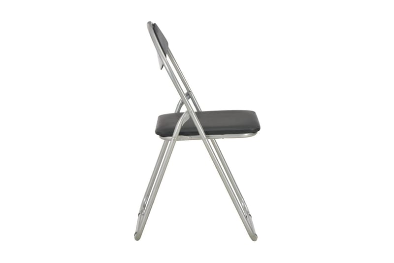 Hopfällbara matstolar 4 delar svart konstläder - Svart - Klappstol & stapelbara stolar