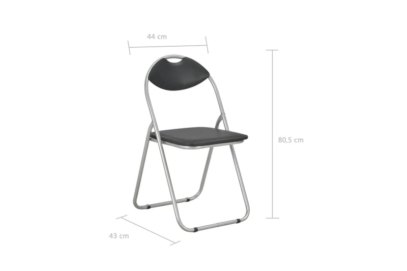 Hopfällbara matstolar 6 delar svart konstläder - Svart - Klappstol & stapelbara stolar