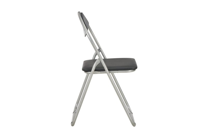 Hopfällbara matstolar 6 delar svart konstläder - Svart - Klappstol & stapelbara stolar