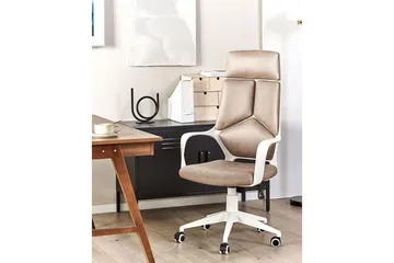 Kontorsstol Delight Beige/vit - Beige/vit - Möbler - Fåtölj & stolar - Kontorsstol & skrivbordsstol