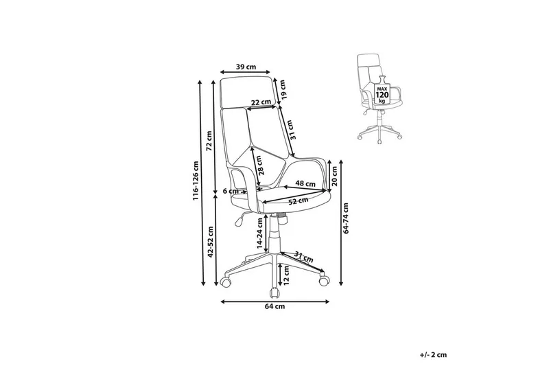 Kontorsstol Delight Beige/vit - Beige/vit - Möbler - Fåtölj & stolar - Kontorsstol & skrivbordsstol