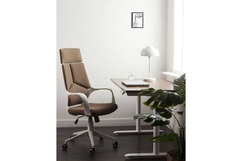 Kontorsstol Delight Brun/Vit - Brun/Vit - Möbler - Fåtölj & stolar - Kontorsstol & skrivbordsstol