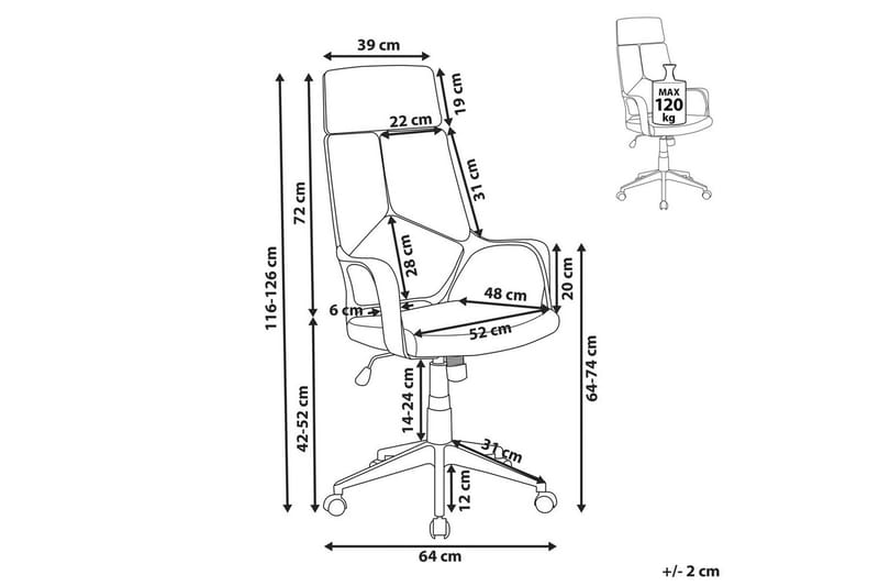 Kontorsstol Delight Brun/Vit - Brun/Vit - Möbler - Fåtölj & stolar - Kontorsstol & skrivbordsstol