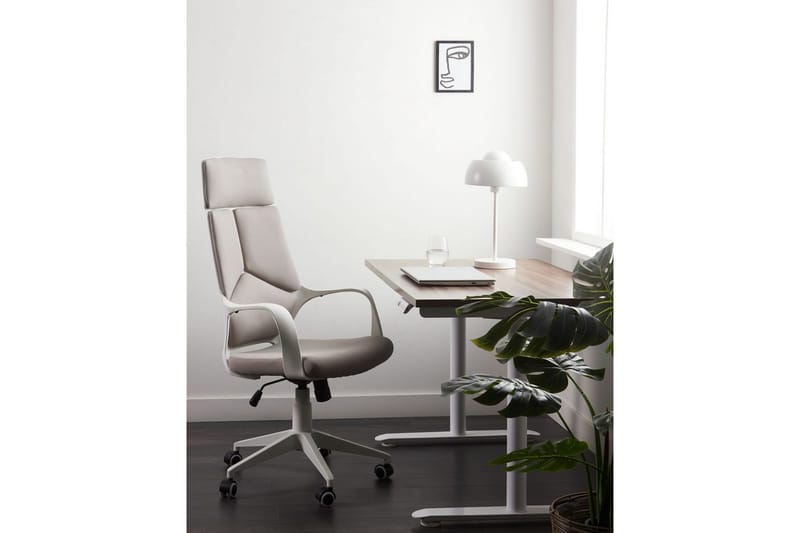 Kontorsstol Delight Taupe/vit - Taupe/vit - Möbler - Fåtölj & stolar - Kontorsstol & skrivbordsstol