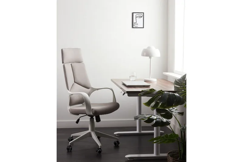 Kontorsstol Delight Taupe/vit - Taupe/vit - Möbler - Fåtölj & stolar - Kontorsstol & skrivbordsstol
