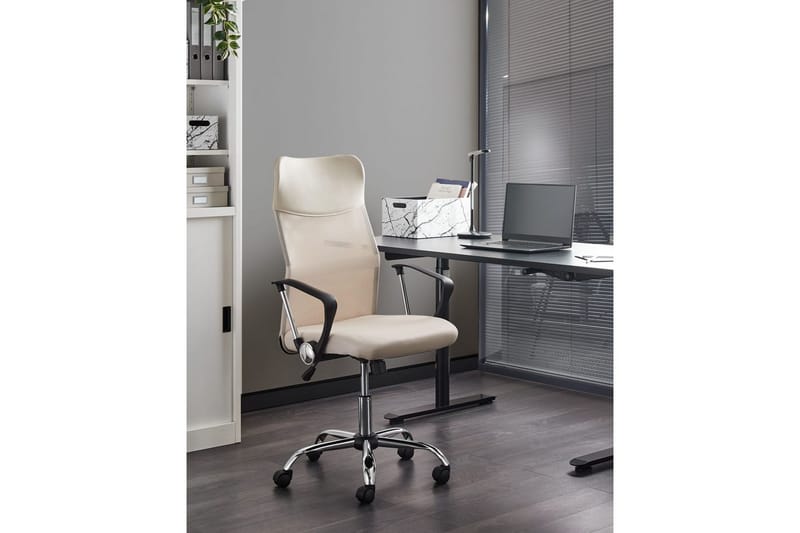 Kontorsstol Design Beige/Svart/Silver - Beige/Svart/Silver - Möbler - Fåtölj & stolar - Kontorsstol & skrivbordsstol