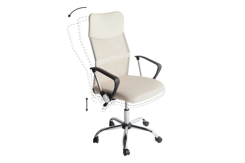Kontorsstol Design Beige/Svart/Silver - Beige/Svart/Silver - Möbler - Fåtölj & stolar - Kontorsstol & skrivbordsstol