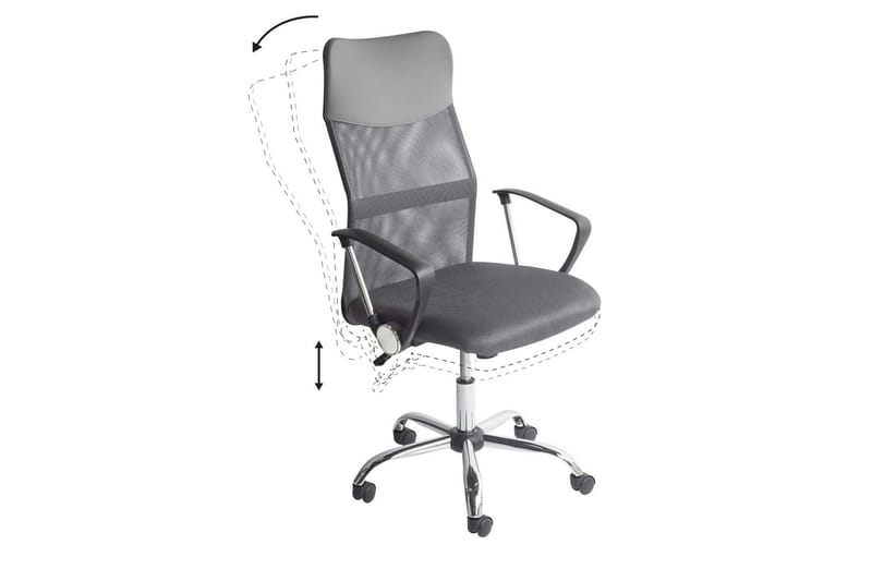Kontorsstol Design Grå/svart/silver - Grå/svart/silver - Möbler - Fåtölj & stolar - Kontorsstol & skrivbordsstol