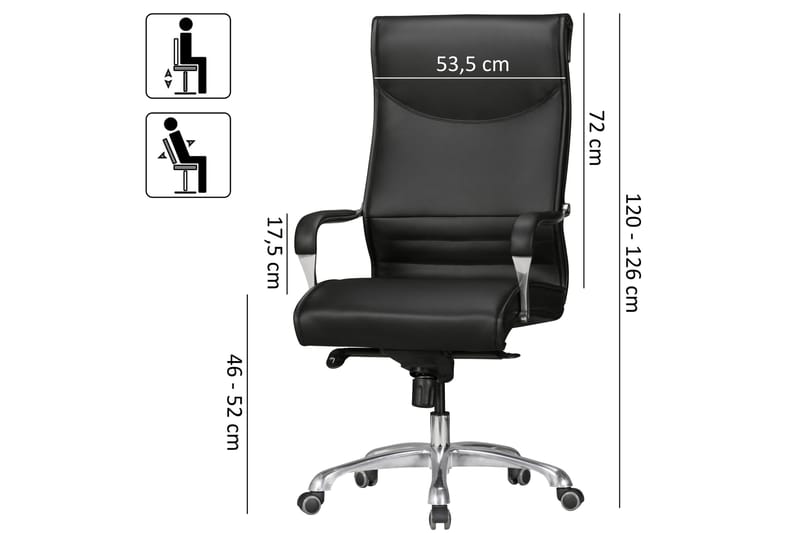 Kontorsstol Gutsche - Svart - Kontorsstol & skrivbordsstol