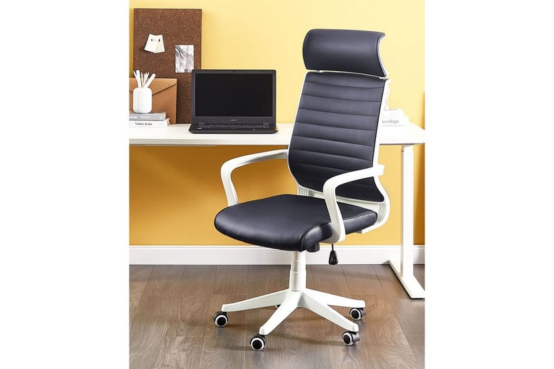 Kontorsstol Leader Svart/Vit - Svart/Vit - Möbler - Fåtölj & stolar - Kontorsstol & skrivbordsstol