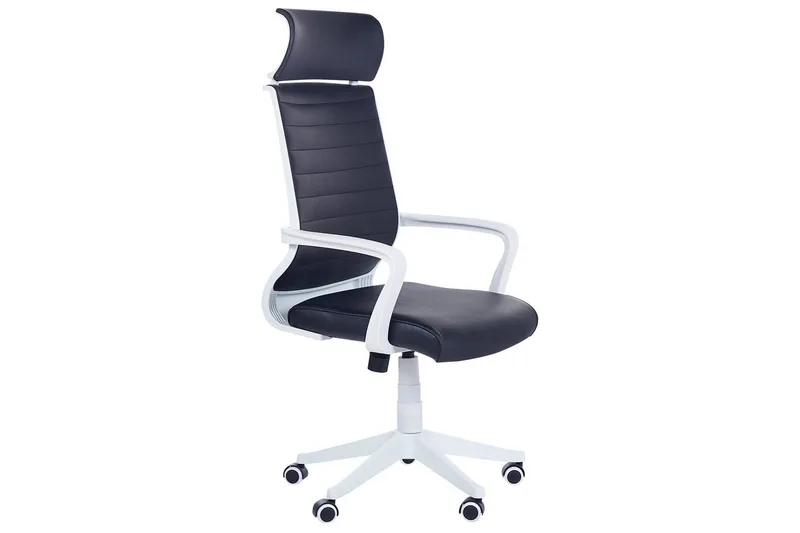 Kontorsstol Leader Svart/Vit, Svart/Vit