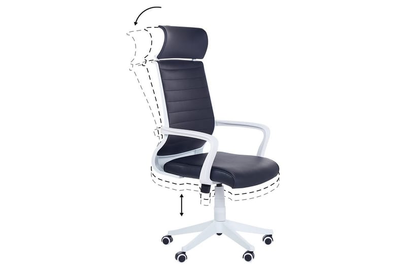 Kontorsstol Leader Svart/Vit - Svart/Vit - Möbler - Fåtölj & stolar - Kontorsstol & skrivbordsstol