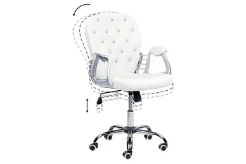 Kontorsstol med kristaller Princess Vit/Svart/Silver - Vit/Svart/Silver - Möbler - Fåtölj & stolar - Kontorsstol & skrivbordsstol