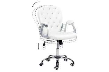 Kontorsstol med kristaller Princess Vit/Svart/Silver - Vit/Svart/Silver - Möbler - Fåtölj & stolar - Kontorsstol & skrivbordsstol