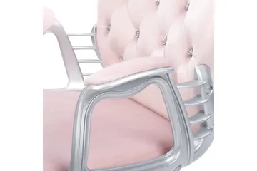 Kontorsstol med kristaller Princess Pastellrosa/Silver/Svart - Pastellrosa/Silver/Svart - Möbler - Fåtölj & stolar - Kontorsstol & skrivbordsstol