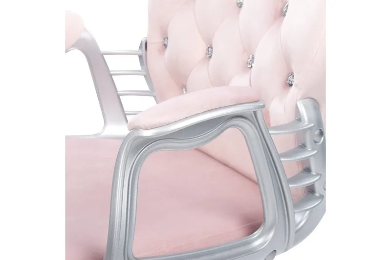 Kontorsstol med kristaller Princess Pastellrosa/Silver/Svart - Pastellrosa/Silver/Svart - Möbler - Fåtölj & stolar - Kontorsstol & skrivbordsstol