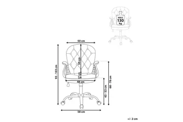 Kontorsstol med kristaller Princess Rosa/svart/silver - Rosa/svart/silver - Möbler - Fåtölj & stolar - Kontorsstol & skrivbordsstol