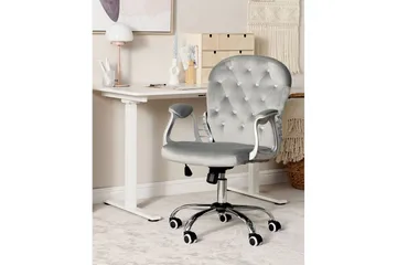 Kontorsstol med kristaller Princess Grå/Silver/Svart - Grå/Silver/Svart - Möbler - Fåtölj & stolar - Kontorsstol & skrivbordsstol