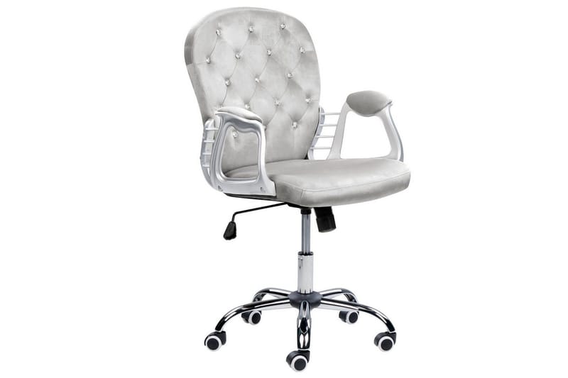Kontorsstol med kristaller Princess Grå/Silver/Svart - Grå/Silver/Svart - Möbler - Fåtölj & stolar - Kontorsstol & skrivbordsstol