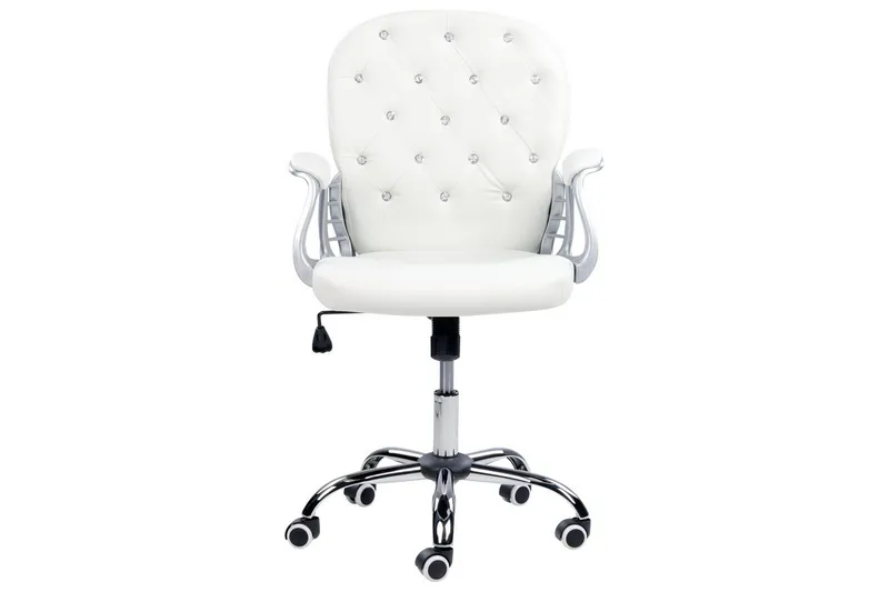 Kontorsstol med kristaller Princess Vit/Svart/Silver - Vit/Svart/Silver - Möbler - Fåtölj & stolar - Kontorsstol & skrivbordsstol