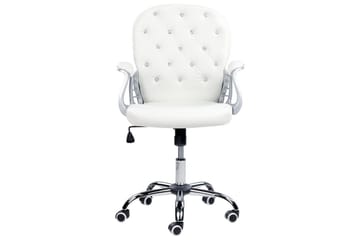 Kontorsstol med kristaller Princess Vit/Svart/Silver - Vit/Svart/Silver - Möbler - Fåtölj & stolar - Kontorsstol & skrivbordsstol