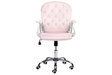 Kontorsstol med kristaller Princess Pastellrosa/Silver/Svart - Pastellrosa/Silver/Svart - Möbler - Fåtölj & stolar - Kontorsstol & skrivbordsstol