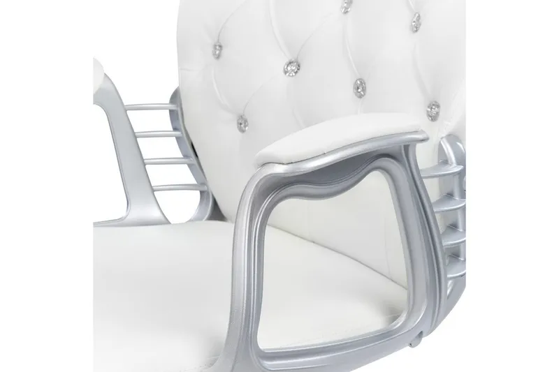 Kontorsstol med kristaller Princess Vit/Svart/Silver - Vit/Svart/Silver - Möbler - Fåtölj & stolar - Kontorsstol & skrivbordsstol