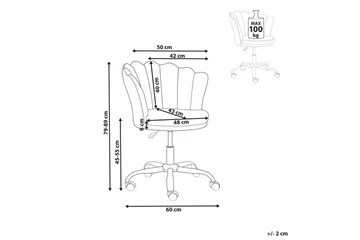 Kontorsstol Monticello Vitt/guld/svart - Vitt/guld/svart - Möbler - Fåtölj & stolar - Kontorsstol & skrivbordsstol