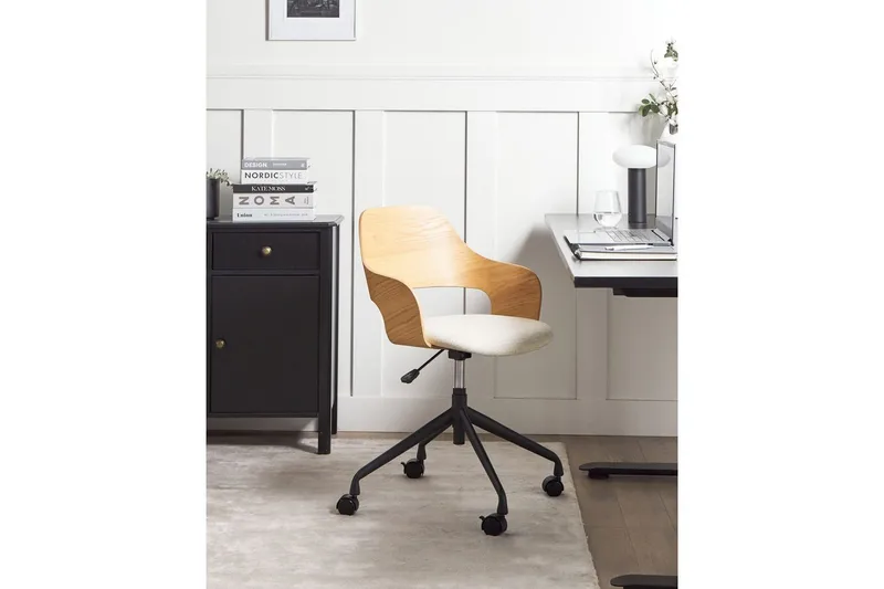 Kontorsstol Novato - Ljus trä, beige - Möbler - Fåtölj & stolar - Kontorsstol & skrivbordsstol