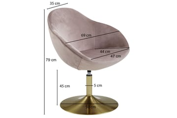 Clanton Kontorsstol - Rosa/Guld/Brun - Möbler - Fåtölj & stolar - Kontorsstol & skrivbordsstol
